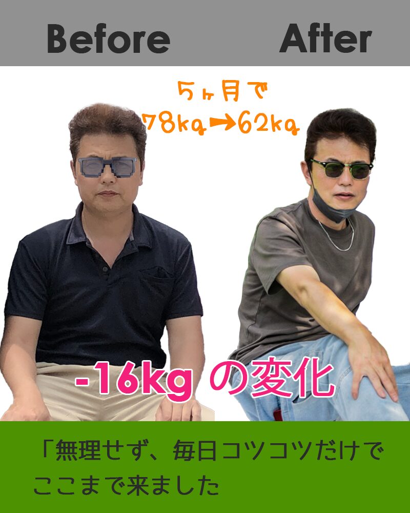 運動なしで痩せた