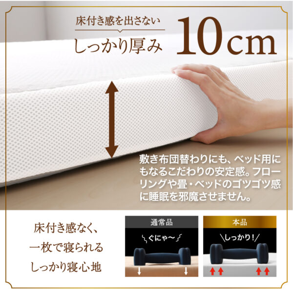 CospaSleep三つ折りマットレス敷布団　超熟 高反発 高通気 体圧分散 抗菌防臭 ベストセラーモデル - 画像 (15)