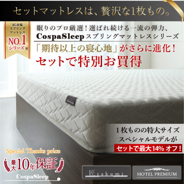 棚コンセント付き大型引き出し天然木調収納ベッド Ever X K&Q - 画像 (4)